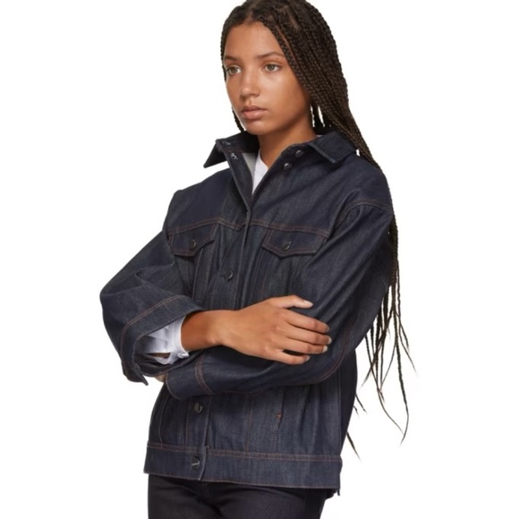 TOTÊME Toteme Indigo Bissau Denim Jacket In 490 Indigo - Picture 1 of 3